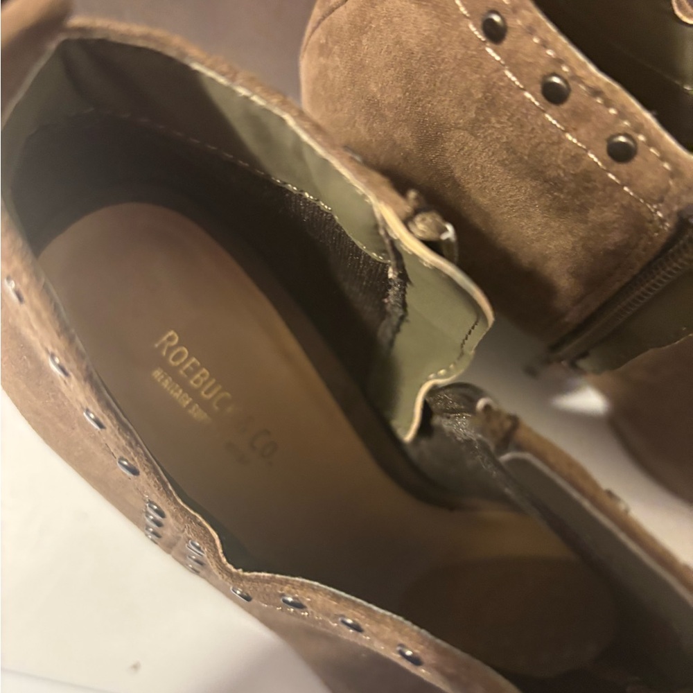 Brown Peep-Toe Ankle Boots - Picture 4 of 4